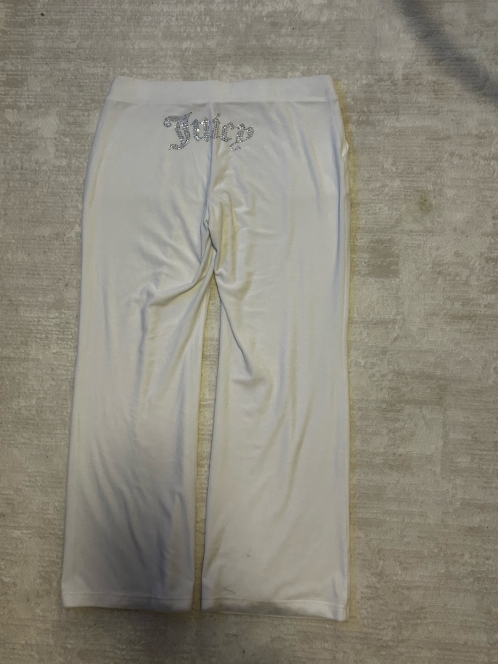 Juicy Couture White Rhinestone Logo Sweatpants